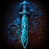 Image of a sword, glowing with blue magick